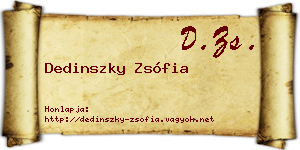Dedinszky Zsófia névjegykártya