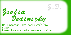 zsofia dedinszky business card